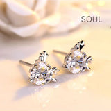 925 Sterling Silver Earrings Female Temperament Korea Mini Small Ear Bones and S