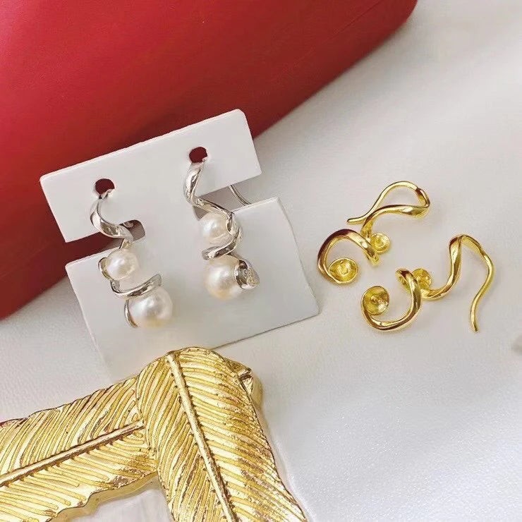 925 Silver Earring Findings for Gemstone Beads 3 Pairs