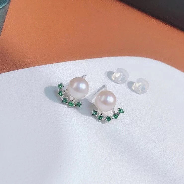 925 Silver Earring Findings for Pearls Agate Stones 10 pairs