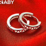 925 Silver Zircon Circle Hoop Earrings Wedding Party Jewelry Gift