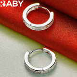 925 Silver Zircon Circle Hoop Earrings Wedding Party Jewelry Gift