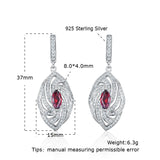 925 Silver Garnet Zircon Marquise Earrings Delicate Twist