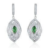 925 Silver Garnet Zircon Marquise Earrings Delicate Twist