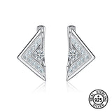925 Silver Geometric Triangle Zircon Clip Earrings