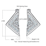 925 Silver Geometric Triangle Zircon Clip Earrings