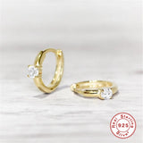 925 Silver Hoop Earrings Zircon Star Eye A30