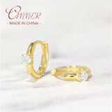 925 Silver Hoop Earrings Zircon Star Eye A30
