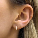 925 Silver Hoop Earrings Zircon Star Eye A30