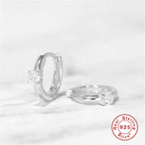 925 Silver Hoop Earrings Zircon Star Eye A30