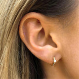 925 Silver Hoop Earrings Zircon Star Eye A30