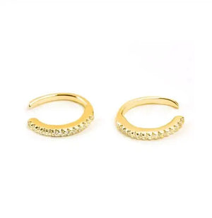 925 Silver Hoop Earrings Zircon Star Eye A30