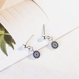 925 Silver Evil Eye Earrings Micro-inlaid CZ Zirconia S-e571