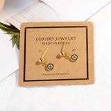 925 Silver Evil Eye Earrings Micro-inlaid CZ Zirconia S-e571