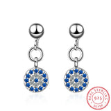 925 Silver Evil Eye Earrings Micro-inlaid CZ Zirconia S-e571