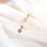 925 Silver Evil Eye Earrings Micro-inlaid CZ Zirconia S-e571
