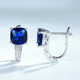 925 Silver Nano Sapphire Earrings Halloween Fine Jewelry