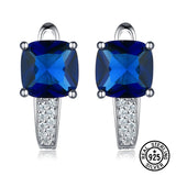 925 Silver Nano Sapphire Earrings Halloween Fine Jewelry