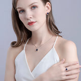 925 Silver Nano Sapphire Earrings Halloween Fine Jewelry