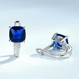 925 Silver Nano Sapphire Earrings Halloween Fine Jewelry