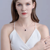 925 Silver Nano Sapphire Earrings Halloween Fine Jewelry