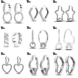 925 Silver Double Hoop Heart Shape Earrings