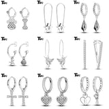 925 Silver Double Hoop Heart Shape Earrings
