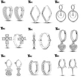 925 Silver Double Hoop Heart Shape Earrings