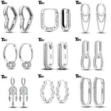 925 Silver Double Hoop Heart Shape Earrings