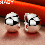 925 Silver Smooth Semicircle Hoop Earrings for Women