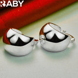 925 Silver Smooth Semicircle Hoop Earrings for Women