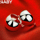 925 Silver Smooth Semicircle Hoop Earrings for Women