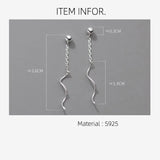 925 Silver Earrings Stud Ball Wave Chain Woman Drop Chain Earring