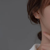 925 Silver Earrings Stud Ball Wave Chain Woman Drop Chain Earring