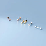 925 Silver Small Star Stud Earrings for Women