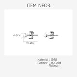 925 Silver Stud Earrings for Women Round Small