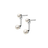 925 Silver Earrings Synthetic Pearl Stud Small Woman Two Styles