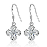 925 Silver Zirconia Heart Twist Earrings S-E499
