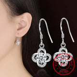 925 Silver Zirconia Heart Twist Earrings S-E499