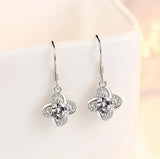 925 Silver Zirconia Heart Twist Earrings S-E499