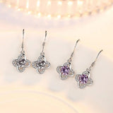 925 Silver Zirconia Heart Twist Earrings S-E499
