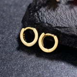 925 Silver Round Hoop Earrings, Geometric Design for Women Men