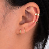 925 Silver Round Hoop Earrings, Geometric Design for Women Men