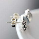 925 Silver Vintage Earrings with Natural Stone Thai Tremella Nail