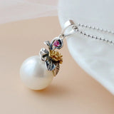 925 Silver Earrings w/ Pearls Inlay