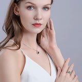 925 Silver Heart Nano Emerald Stud Earrings Women Anniversary Jewelry