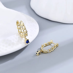 925 Sterling Silver Hoop Earrings with Zircon