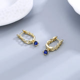 925 Sterling Silver Hoop Earrings with Zircon