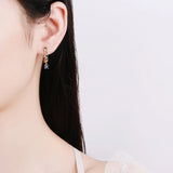 925 Sterling Silver Hoop Earrings with Zircon