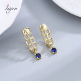 925 Sterling Silver Hoop Earrings with Zircon