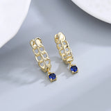 925 Sterling Silver Hoop Earrings with Zircon
